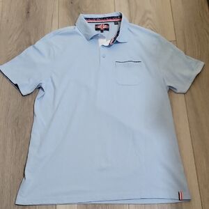 Soul Of London Sky Blue Polo Shirt with Accent Trim Size L